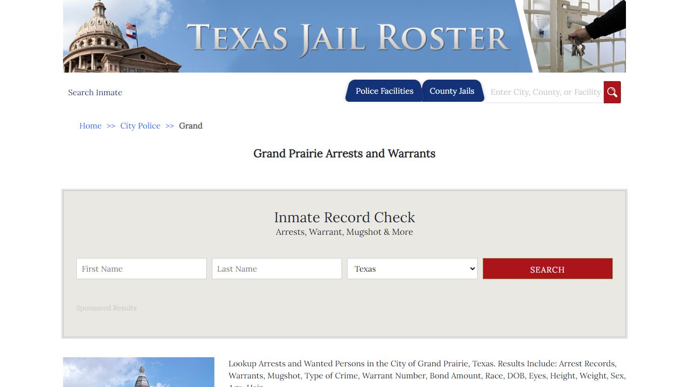 Grand Prairie Arrests and Warrants | Jail Roster Search